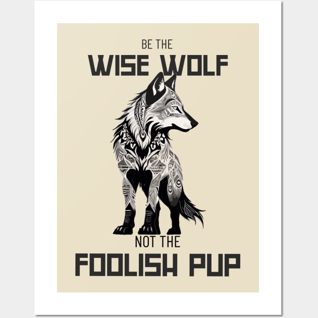 Wolf Howling T-shirt Wall Art by Rhyno Tees